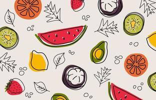 Abstract minimal organic doodle fruits shape drawing template. Simply design for template background. Illustration vector