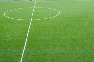 Soccer field in synthetic grass photo