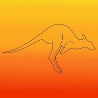 silueta de un canguro australiano vector