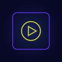 Beautiful stylish colorful neon icon button play - Vector