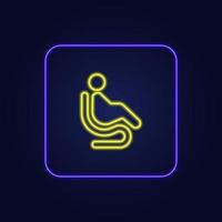 Beautiful stylish colorful neon wheelchair sign icon - Vector