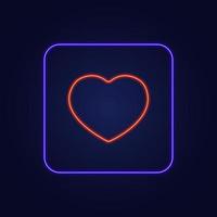 Beautiful stylish colorful neon heart icon - Vector