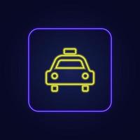 Beautiful stylish colorful neon taxi icon - Vector