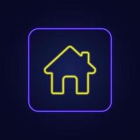 Beautiful stylish colorful neon house icon - Vector