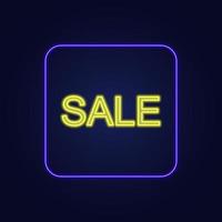 Beautiful stylish colorful neon sale icon - Vector