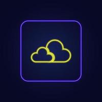 hermoso y elegante icono de nube de neón colorido - vector