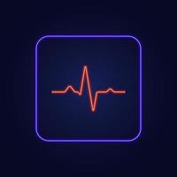 Beautiful stylish colorful neon pulse icon - Vector