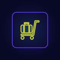 Beautiful stylish colorful neon suitcase icon - Vector