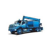 truck crane vector blue color