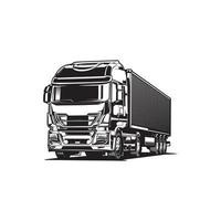 semi truck trailer logo template vector