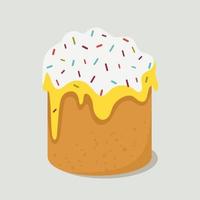 Festive Easter cake. Vector illustration in a flat style isolated on a white background