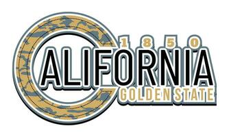 California Lettering hands typography graphic design in vector illustration.