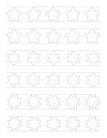 Trace shapes worksheet for kids vector