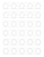 Trace shapes worksheet for kids vector