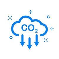 icono lineal de co2. reducción de emisiones de gas carbónico. nube de gas co2. reducir el icono de la línea de contaminación. emisiones de dióxido de carbono. ilustración vectorial vector