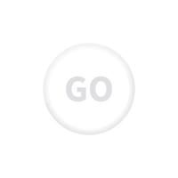 Go white button. Neumorphism. Realistic button on white background. Neumorphic design vector