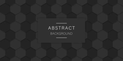 Embossed Futuristic Black Background. Dark Grey and Black Honeycomb Background. 3d Steel Metal Texture Wallpaper. Hexagon Pattern. Abstract Modern Wallpaper Vector Illustration.