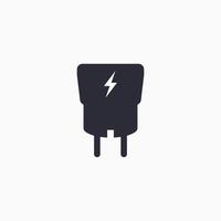 Plug adapter with lightning icon. USB charger adapter for smartphone. Vector