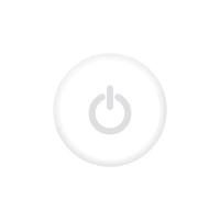 Power button on white background. Realistic button in neumorphic design. Neumorphism vector