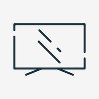 TV Line Icon. Lcd Display Screen Linear Icon. Vector illustration.