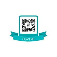 QR Code for Mobile App, Payment and Phone. Scan me. Green Frame with QR Code Icon. Vector illustration.