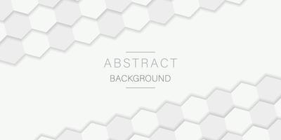 Abstract Hexagon Futuristic Geometric Background. 3d White and Grey Honeycomb Geometric Pattern. Hexagon White Background. Banner for Presentation. Abstract Modern Wallpaper. Vector Illustration.