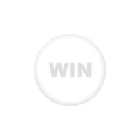 Win white button. Neumorphism. Realistic button on white background. Neumorphic design vector