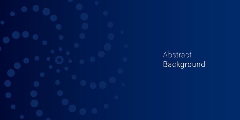 Navy Blue Background with Spiral Dotted. Blue Abstract Gradient Background. Blank Backdrop with Vortex Dots and Circle Halftone. Minimalistic Trendy Layout. Abstract Modern Design. Vector.