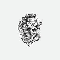 Lion head lineart illustration isolated in white background. vector