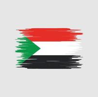 Sudan flag brush stroke, national flag vector