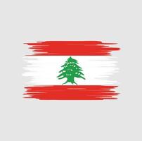 trazo de pincel de bandera de Líbano, bandera nacional vector