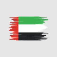 trazo de pincel de la bandera de los emiratos árabes unidos, bandera nacional vector