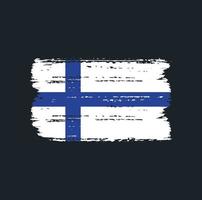 Flag of Finland with brush style vector