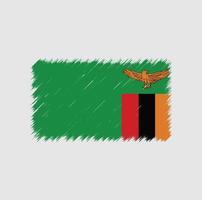 trazo de pincel de bandera de zambia vector