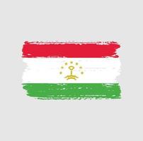 Flag of Tajikistan with brush style vector