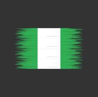 trazo de pincel de bandera de nigeria, bandera nacional vector