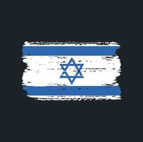 Flag of Israel with brush style vector