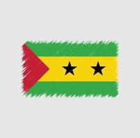 Sao Tome flag brush stroke vector
