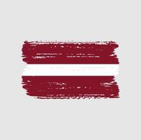 Flag of Latvia with brush style vector