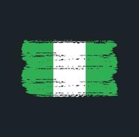 bandera de nigeria con estilo de pincel vector