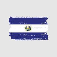 Flag of El Salvador with brush style vector