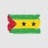 Flag of Sao Tome with brush style vector