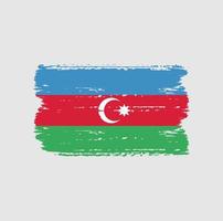 Flag of Azerbaijan with brush style vector
