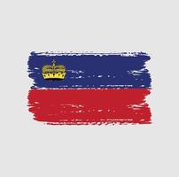 Flag of Liechtenstein with brush style vector