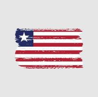 Flag of Liberia with brush style vector