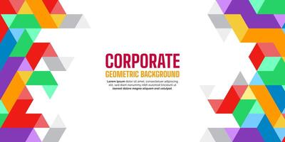corporate geometric shapes colorful background vector