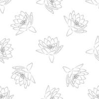 Botanical Floral pattern. Floral background. Large flowers. Graphic line drawing. Seamless pattern. vector