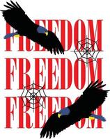 camiseta águila de la libertad lista para imprimir vector