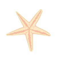 Hand drawn Starfish in a flat cartoon style. Marine icon. Summer nature ocean aquatic underwater vector illustration for graphic design, web site.