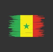 Senegal flag brush stroke, national flag vector